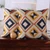 Cotton cushion covers, 'Geometric Charm' (pair) - 2 Geometric-Themed Tufted Textured Cotton Cushion Covers