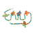Ceramic and wood beaded wall accent, 'Mystical Turtles' - Turtle-Themed Handmade Ceramic and Wood Beaded Wall Accent