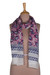 Chal de algodón - Chal de algodón con motivos de paisley de hoja floral impresa en bloque