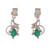 Rhodium-plated onyx jewelry set, 'Serene Greenery' - Rhodium-Plated Onyx Necklace and Earrings Leafy Jewelry Set