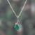 Rhodium-plated onyx jewelry set, 'Serene Greenery' - Rhodium-Plated Onyx Necklace and Earrings Leafy Jewelry Set