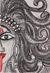 'Medusa II' - Medusa Watercolor Acrylic Portrait in Indian Folk Art Style