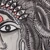 'Medusa II' - Medusa Watercolor Acrylic Portrait in Indian Folk Art Style