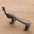 Brass door handle, 'Royal Entrance' - Peacock-Themed Copper-Plated Brass Door Handle from India (image 2) thumbail