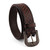 Men’s leather belt, 'Honeycomb Appeal' - Men's Embossed Brown Leather Belt with Antique Brass Buckle