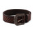 Men’s leather belt, 'Honeycomb Appeal' - Men's Embossed Brown Leather Belt with Antique Brass Buckle