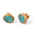 Gold-plated chalcedony button earrings, 'Scintillating Sea' - 8-Carat Chalcedony 18k Gold-Plated Button Earrings