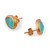 Gold-plated chalcedony button earrings, 'Scintillating Sea' - 8-Carat Chalcedony 18k Gold-Plated Button Earrings