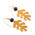 Quartz dangle earrings, 'Lustrous Leaf' - Quartz and Brass Leaf Dangle Earrings with Antique Finish