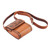 Leather sling bag, 'Timeless Elegance in Tan' - Tan Leather Sling Bag with Embossed Floral Paisley Designs