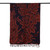 Reversible wool shawl, 'Botanical Elegance' - Floral Leaf-Themed Reversible Wool Shawl in Orange and Blue