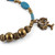 Resin and brass beaded charm bracelet, 'Tree of Calm' - Brass and Turquoise-Toned Resin Beaded Tree Charm Bracelet