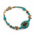 Brazalete de cuentas de resina y latón - Brazalete de colgante de resina de latón y resina turquesa
