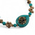 Brazalete de cuentas de resina y latón - Brazalete de colgante de resina de latón y resina turquesa