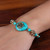 Brazalete de cuentas de resina y latón - Brazalete de colgante de resina de latón y resina turquesa