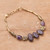 Agate beaded bracelet, 'Flutter & Balance' - High-Polished Brass and Agate Butterfly Beaded Bracelet