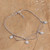 Sterling silver charm anklet, 'Sublime Night Sky' - Sterling Silver Strand Anklet with Star-Shaped Charms