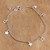 Sterling silver charm anklet, 'Stellar Dreamcatcher' - Sterling Silver Anklet with Openwork and Solid Star Charms