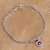 Pulsera de plata de ley con dijes - Brazalete de encanto de circonio cúbico con temática de Nazar en India hecha en India