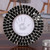 Glass mosaic photo frame, 'Midnight Memory' (4x4) - Speckled Round 4x4 Tinted-Glass Mosaic Photo Frame in Black (image 2j) thumbail