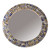 Glass mosaic wall mirror, 'Azure Beach' - Abstract-Patterned Round Glass Wall Mirror in Azure and Gold thumbail