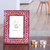 Glass photo frame, 'Amethyst Jazz' (4x6) - Diamond-Patterned 4x6 Mosaic Glass Photo Frame in Amethyst (image 2j) thumbail