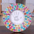 Glass mosaic photo frame, 'Rainbow Recollection' (4x4) - Handcrafted Round Glass Mosaic Photo Frame with Rainbow Hues (image 2) thumbail