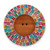 Glass mosaic photo frame, 'Rainbow Recollection' (4x4) - Handcrafted Round Glass Mosaic Photo Frame with Rainbow Hues thumbail