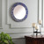 Glass mosaic wall mirror, 'Midnight Reflections' - Blue and Silver Round Handcrafted Glass Mosaic Wall Mirror (image 2) thumbail