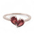 Garnet and cubic zirconia cocktail ring, 'Blazing Glam' - Pear Garnet Pave Cubic Zirconia and Silver Cocktail Ring