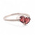 Garnet and cubic zirconia cocktail ring, 'Blazing Glam' - Pear Garnet Pave Cubic Zirconia and Silver Cocktail Ring