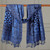 Wool shawl, 'Midnight Patches' - Patchwork Geometric and Paisley-Themed Wool Shawl in Blue