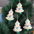 Wool felt ornaments, 'Jingling Joy' (set of 4) - 4 Christmas Tree-Shaped Peace-Themed Wool Felt Ornaments (image 2) thumbail