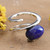 Lapis lazuli wrap ring, 'True Glory' - Birthstone Lapis Lazuli Stone and Sterling Silver Wrap Ring (image 2) thumbail