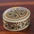 Papier mache and wood decorative box, 'Kashmir Wonder' (small) - Artisan-Made Leaf-Themed Papier Mache Decorative Box (Small)