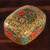 Papier mache decorative box, 'The Prosperous Spring' - Floral Hand-Painted Papier Mache Decorative Box from India