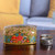 Papier mache decorative box, 'The Prosperous Spring' - Floral Hand-Painted Papier Mache Decorative Box from India