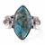Sterling silver cocktail ring, 'Springtime Pond' - Spring-Themed Recon Turquoise Cocktail Ring Made in India