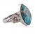 Sterling silver cocktail ring, 'Springtime Pond' - Spring-Themed Recon Turquoise Cocktail Ring Made in India