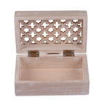 Mango wood box, 'Lattice Secrets' (large) - Trellis-Patterned Large-Sized Mango Wood Box Carved in India
