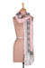 Cotton sarong, 'Deep Rose Dame' - Spring-Themed Hand-Block Printed Deep Rose Cotton Sarong