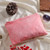 Cotton cosmetic bag, 'Spiral Sweet' - Handmade Block-Printed 100% Cotton Cosmetic Bag in Pink