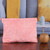 Cotton cosmetic bag, 'Spiral Sweet' - Handmade Block-Printed 100% Cotton Cosmetic Bag in Pink