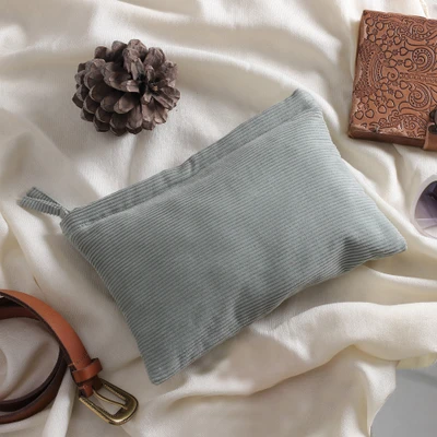 Corduroy toiletry case, 'Sage Travel' - Cotton Corduroy Toiletry Case and Travel Pouch in Sage Green