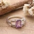 Amethyst and cubic zirconia cocktail ring, 'Purple Awe' - Rectangular Amethyst Cubic Zirconia Silver Cocktail Ring