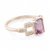 Amethyst and cubic zirconia cocktail ring, 'Purple Awe' - Rectangular Amethyst Cubic Zirconia Silver Cocktail Ring