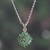 Emerald pendant necklace, 'Immortal Nova' - Star-Themed High-Polished Pendant Necklace with Emerald Gems (image 2c) thumbail