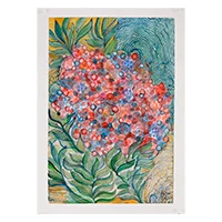 'Botanical Dreamscape' - Nature-Inspired Impressionist Watercolor on Paper Painting