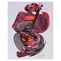 'Echoes of the Soul' - Music-Inspired Expressionist Acrylic Painting from India