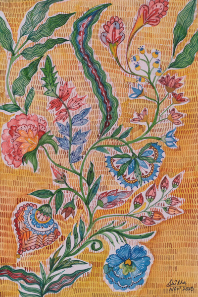'Bloom with Gratitude II' - Floral and Nature-Themed Impressionist Watercolor Painting